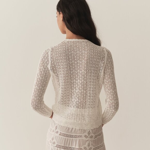 DOEN Diane Cardigan - Ivory - Picture 3 of 12